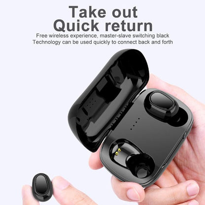 Wireless Bluetooth 5.0 Earphones with 9d Sound & Charging Box - Pink