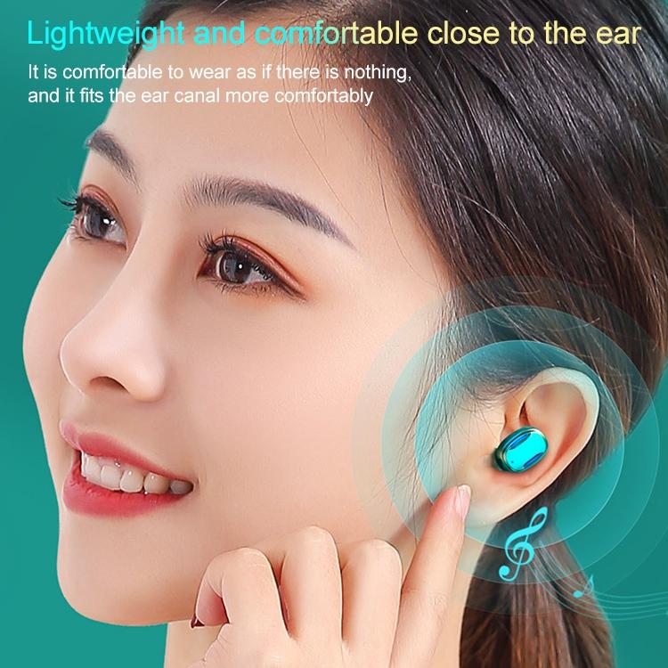Wireless Bluetooth Earphones with Magnetic Charging Box - Blue