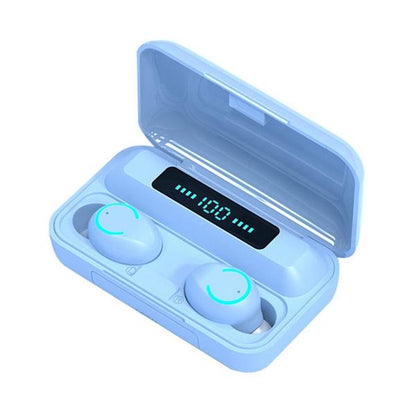 Wireless Noise-cancelling Earbuds with Charging Case - Blue