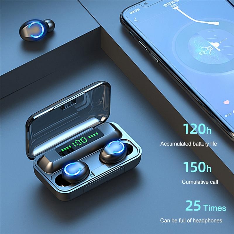 Wireless Noise-cancelling Earbuds with Charging Case - Blue