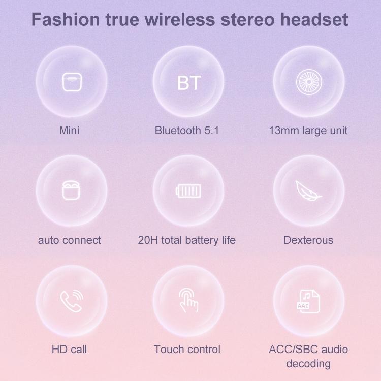 True Wireless Stereo Bluetooth 5.0 Earphones - Tn22 - Purple