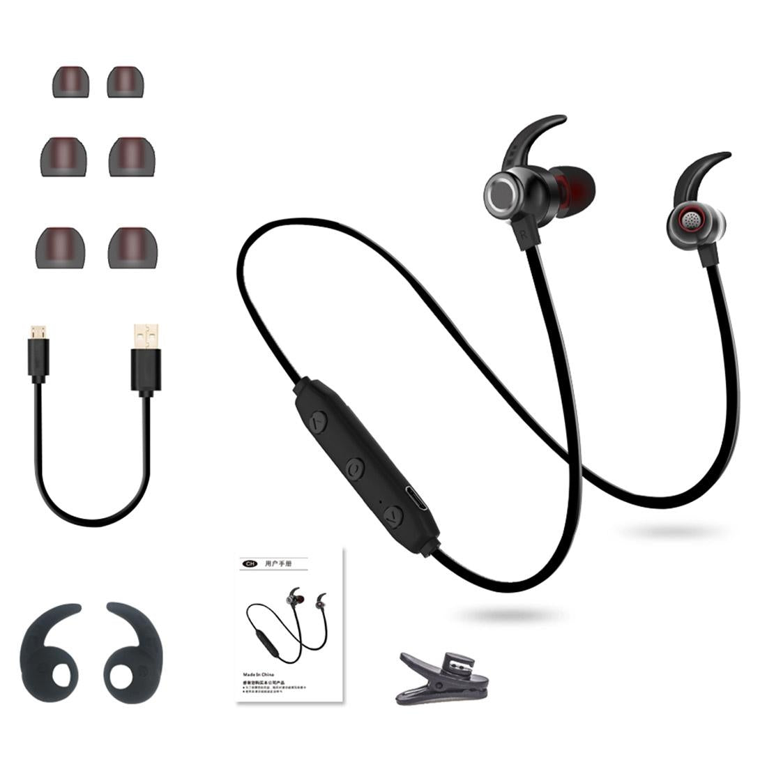 Waterproof X5 Sports Bluetooth Earbuds with Magnetic Design - Red