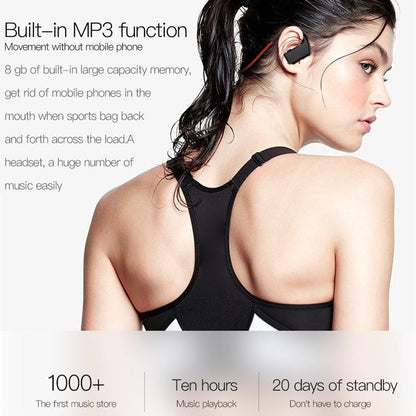 Wireless Sports Bluetooth Earphones - Binaural Hanging Type 5.0 - Silver