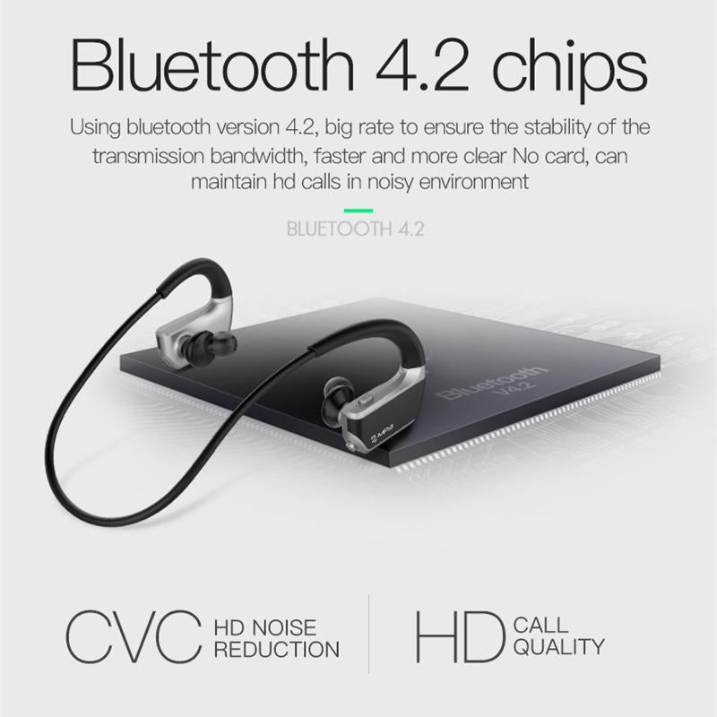 Wireless Sports Bluetooth Earphones - Binaural Hanging Type 5.0 - Silver
