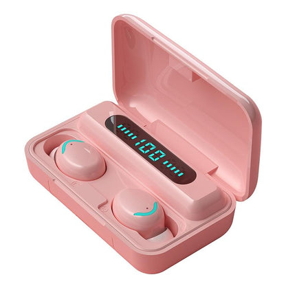 Macaron Series Bluetooth Earphones with Breathing Light & Noise Reduction - Baby Blue
