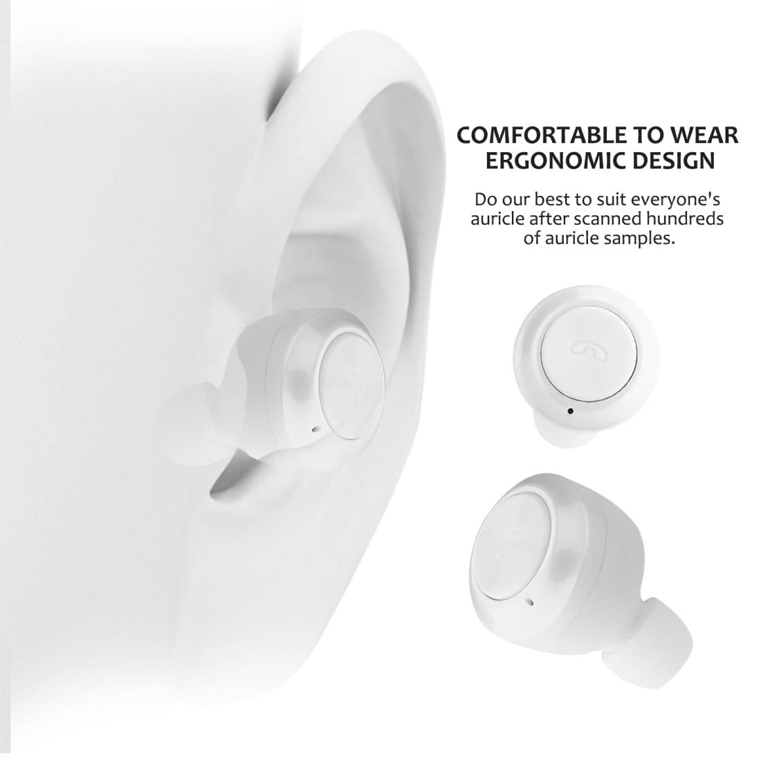 Bluetooth 5.0 Earphones with Magnetic Charging Box - Wireless - White