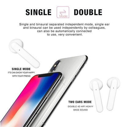 Wireless Touch Earphones with Magnetic Charging Box - Bluetooth 5.0 - White