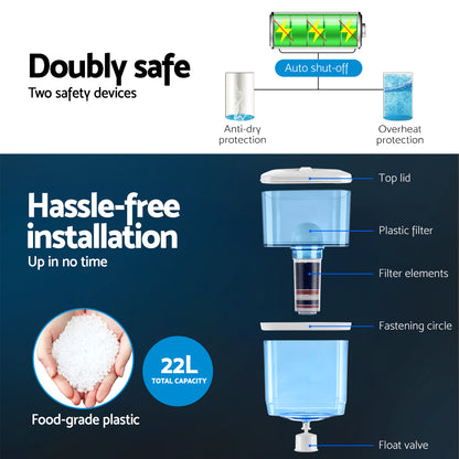 Devanti Water Cooler Dispenser Bench Top 22L