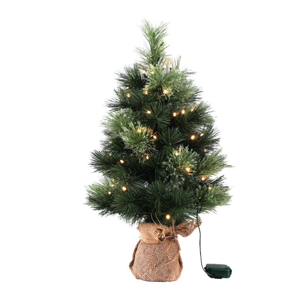 Jingle Jollys Christmas Tree 60CM Mini Tabletop 8 Light Modes Timer Xmas Tree
